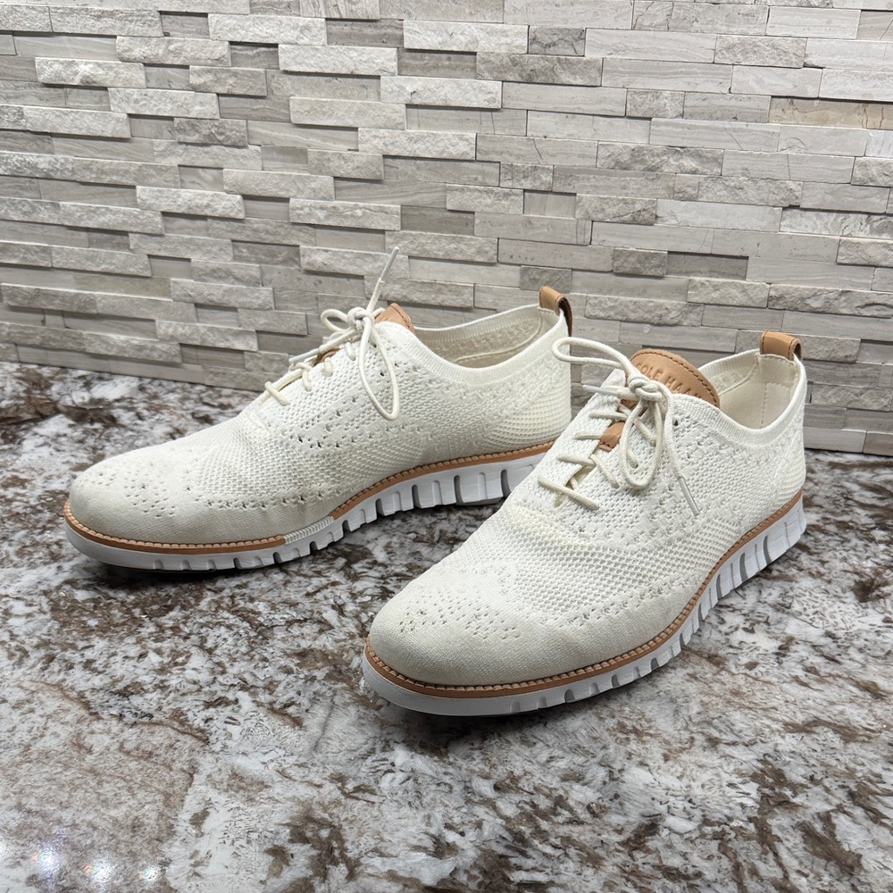 Cole Haan Men's ZERØGRAND Stitchlite Wingtip Oxfords - Cream - Picture 5 of 6